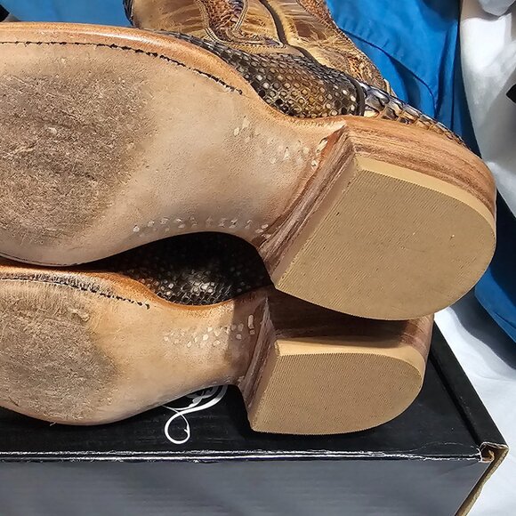 Black Jack Python Cowboy Boots for Men / Rust (a custom order) - Size 8D - Picture 8 of 9